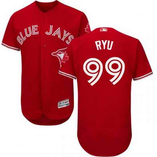 Blue Jays 99 HyunJin Ryu Red Flexbase Authentic Collection Canada Day Stitched MLB Jersey